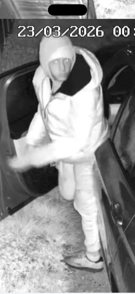 Caught in the act: CCTV shows the man suspected of the late-night bike theft