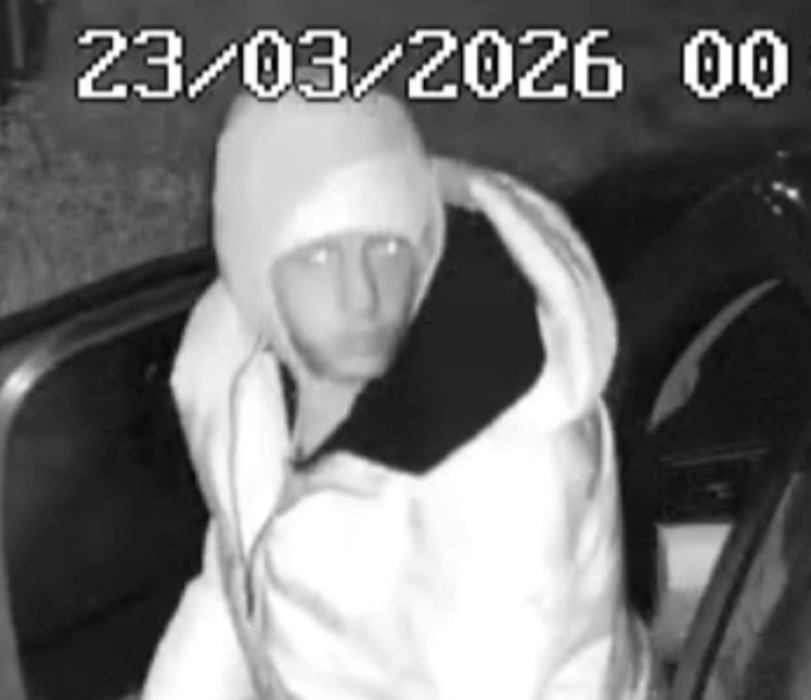 Caught in the act: CCTV shows the man suspected of the late-night bike theft.