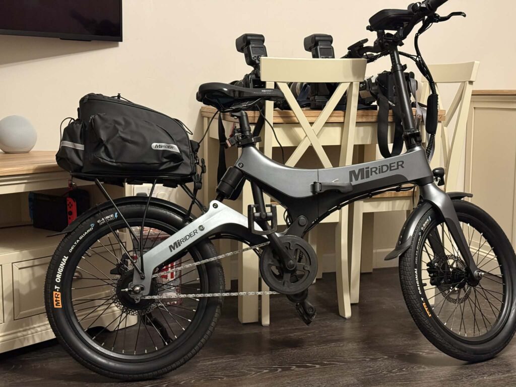 The £2,000 MiRiDER electric bike, pictured shortly after it was bought — before it was stolen.