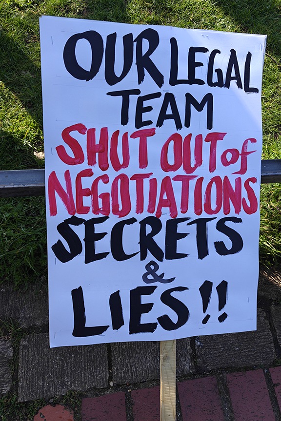 Supporters of the Save Werrington Fields campaign gather in large numbers on Saturday, calling on Peterborough City Council to delay its decision and reopen transparent talks over the future of the community green space. PHOTO: Paul Saunders