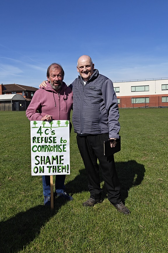 Supporters of the Save Werrington Fields campaign gather in large numbers on Saturday, calling on Peterborough City Council to delay its decision and reopen transparent talks over the future of the community green space. PHOTO: Paul Saunders