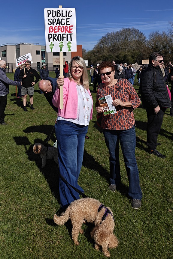 Supporters of the Save Werrington Fields campaign gather in large numbers on Saturday, calling on Peterborough City Council to delay its decision and reopen transparent talks over the future of the community green space. PHOTO: Paul Saunders