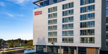 The unfinished Fletton Quays hotel site in Peterborough, where a £17m council loan is now unlikely to be repaid in full, according to administrators. Image credit: Terry Harris