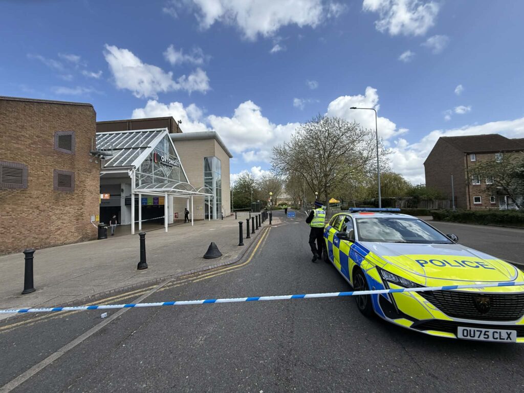 Police cordon in place near the Orton Centre in Peterborough following the fatal stabbing of a 16-year-old boy. Photos by Terry Harris.