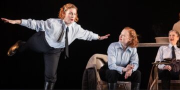 The cast of Spitfire Girls at Cambridge Arts Theatre portraying WWII women pilots.