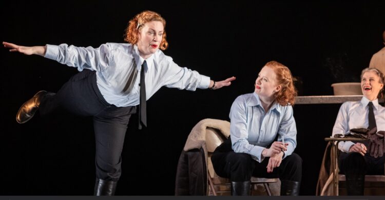 The cast of Spitfire Girls at Cambridge Arts Theatre portraying WWII women pilots.