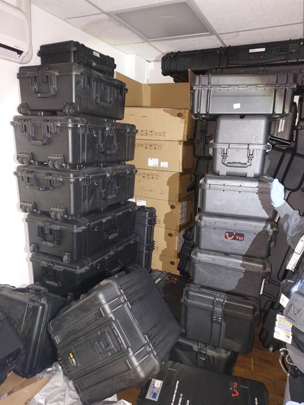 Van packed with recovered stolen goods after a Cambridgeshire Police raid linked to the Brampton Hut Services theft