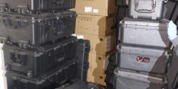 Van packed with recovered stolen goods after a Cambridgeshire Police raid linked to the Brampton Hut Services theft