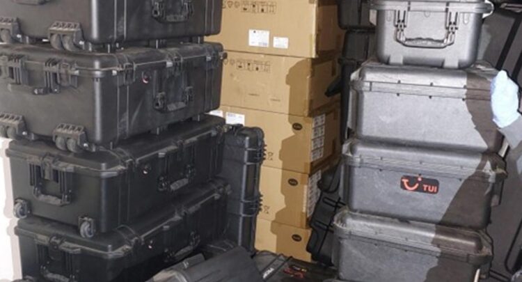 Van packed with recovered stolen goods after a Cambridgeshire Police raid linked to the Brampton Hut Services theft
