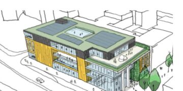 FLASHBACK: From the 2020 plan for Peterborough produced by the city council showing a ‘concept’ design for The Vine at 62-68 Bridge Street