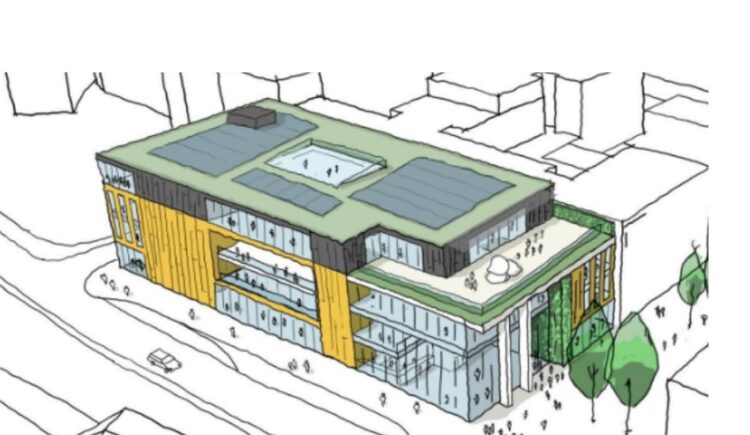 FLASHBACK: From the 2020 plan for Peterborough produced by the city council showing a ‘concept’ design for The Vine at 62-68 Bridge Street