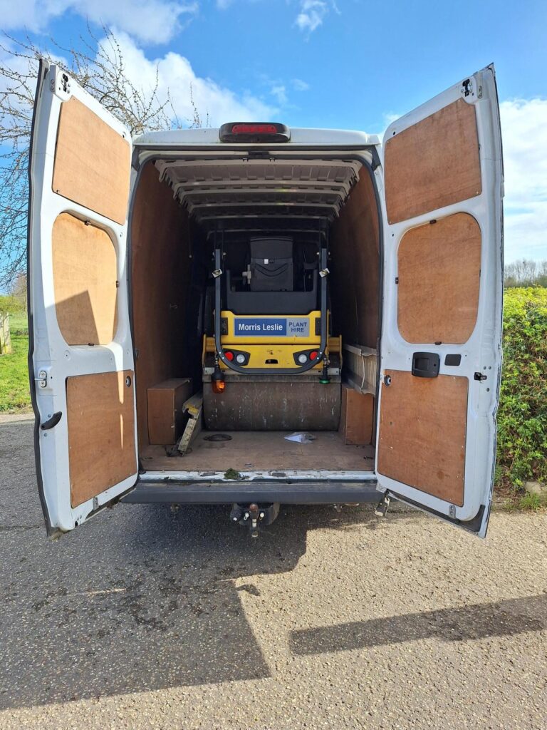 "The stolen van with the road roller inside – both recovered by Peterborough police after a Welland patrol."