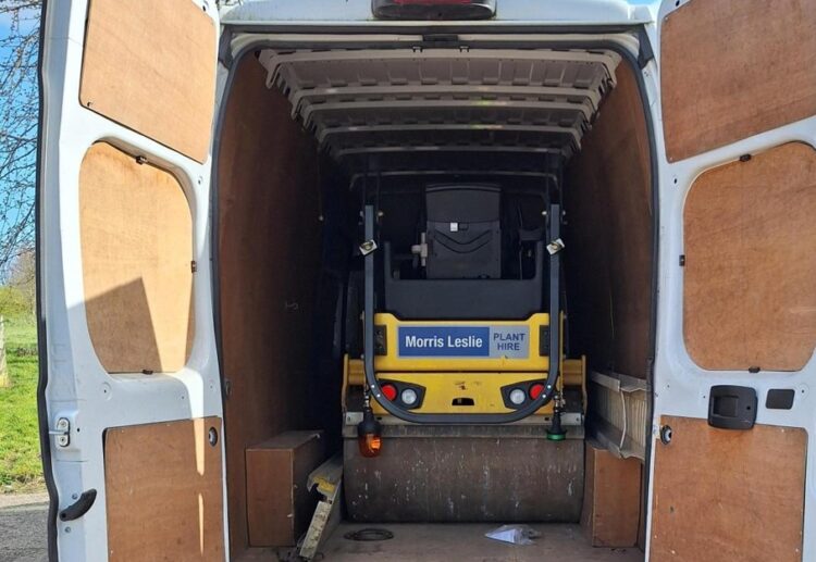 "The stolen van with the road roller inside – both recovered by Peterborough police after a Welland patrol."
