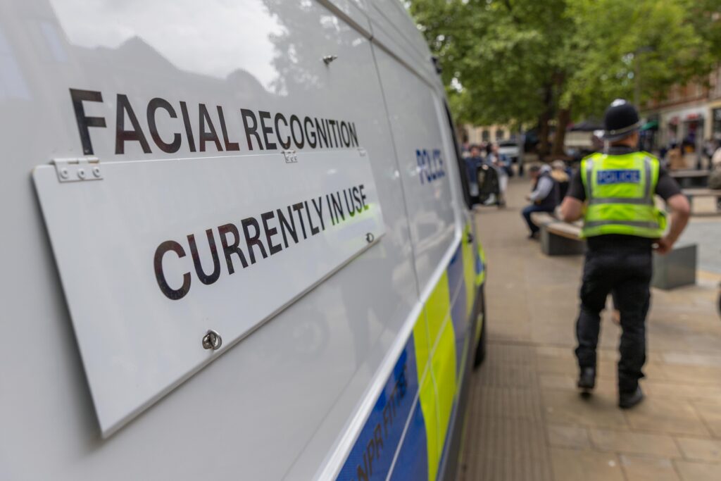 1. Police vans equipped with live facial recognition technology scan crowds in Peterborough city centre during Cambridgeshire’s first deployment of the system. Picture: Terry Harris/CambsNews