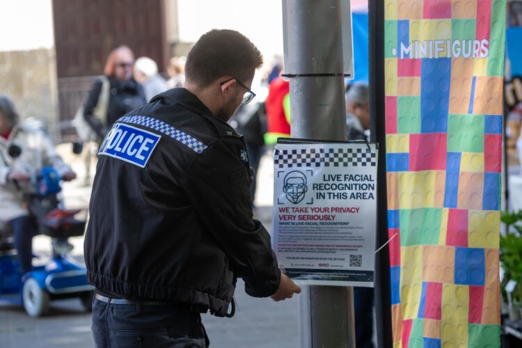 1. Police vans equipped with live facial recognition technology scan crowds in Peterborough city centre during Cambridgeshire’s first deployment of the system. Picture: Terry Harris/CambsNews