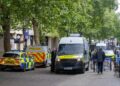 • Police vans equipped with live facial recognition technology stationed in Peterborough city centre. Photo: Terry Harris/CambsNews