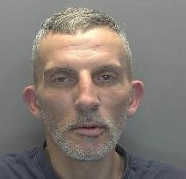 Custody photo of Carl Scarrow, who has been jailed after driving at a police officer during an attempt to evade arrest. Photo: Cambridgeshire Constabulary