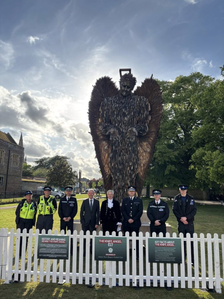 Visitors can see the Knife Angel for free at Palace Green in Ely during its first-ever visit to Cambridgeshire.