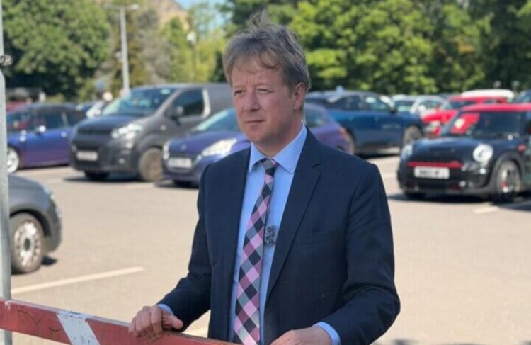 Mayor Paul Bristow at a Peterborough city centre car park ahead of the launch of the new free parking trial later this year.