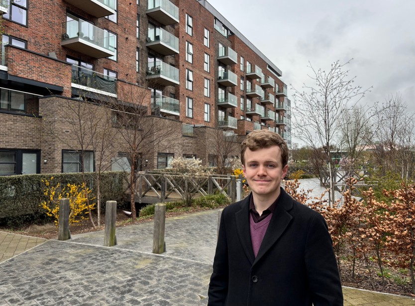 Sam Carling at Fletton Quays welcoming the introduction of the Renters’ Rights Act — landmark reforms giving renters across Peterborough greater security, stronger protections and a fairer housing system.