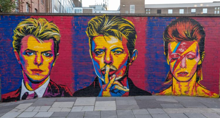 Street Artists tribute to David Bowie,
Wentworth Street, Peterborough
Sunday 10 May 2026. 
Picture by Terry Harris.