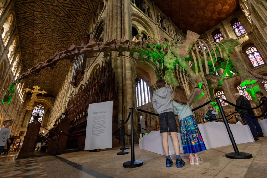Titanosaur at Peterborough Cathedral — © Terry Harris / Discover Peterborough