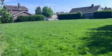 The Brewin Avenue green space in March which residents say has been used as a community play area and informal recreational land for decades but is now earmarked for two new homes under controversial council-backed plans.