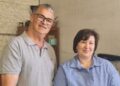 Farm shop owner and father-of-five Chris Tirrell has been selected by Reform UK to contest the Roman Bank & Peckover by-election on June 25. Pictured with his wife Valentina