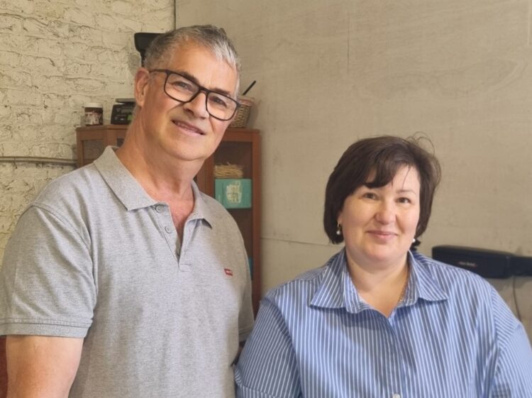 Farm shop owner and father-of-five Chris Tirrell has been selected by Reform UK to contest the Roman Bank & Peckover by-election on June 25. Pictured with his wife Valentina