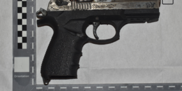 A handgun recovered by officers during the targeted police operation linked to organised burglary and theft investigations across multiple counties.