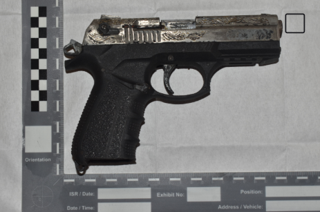 A handgun recovered by officers during the targeted police operation linked to organised burglary and theft investigations across multiple counties.