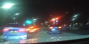Police pursuit footage shows the moment officers chased drink driver Cieren Brownsword through Hampton, Peterborough, as he sped through red lights and drove dangerously before being arrested.
