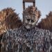The 27ft Knife Angel sculpture is made from more than 100,000 seized blades collected by police forces across the UK.