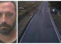Levi Loveridge (left) fled after crashing into an oncoming Toyota at speeds of up to 91mph, leaving two victims with life-changing injuries. Volvo pictured left, Toyota right