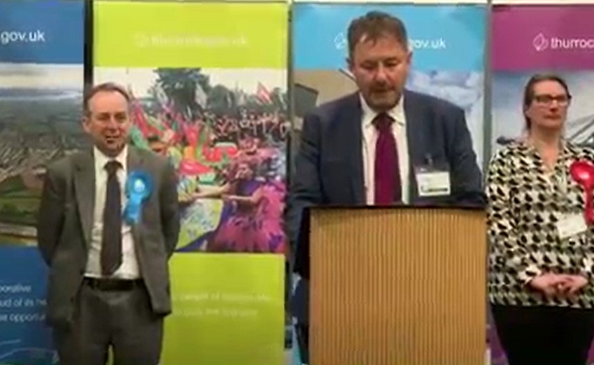 Flashback to 2023 when Mark Coxshall (left) lost his seat on Thurrock Council where he had been leader: IMAGE: YouTube