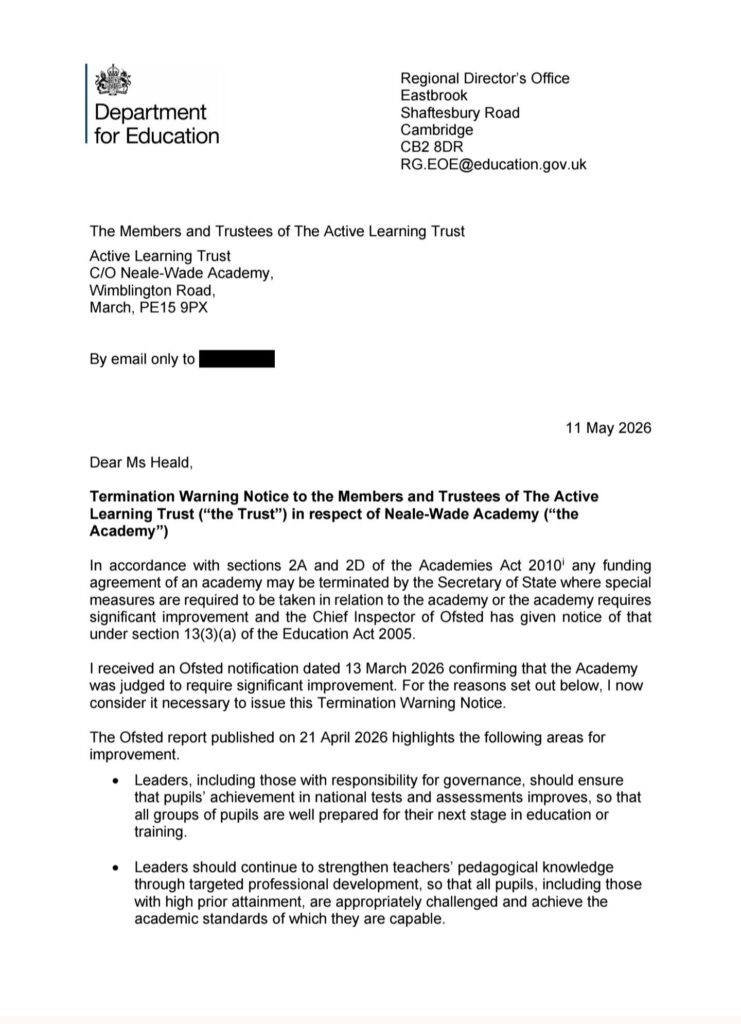 Letter That Put Neale-Wade Academy’s Future at Risk