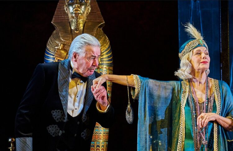 Romance, revenge, and murder collide as the passengers aboard the Nile steamer navigate jealousy and betrayal in Cambridge Arts Theatre’s acclaimed new staging of Death on the Nile. Photo by Manuel Harlan