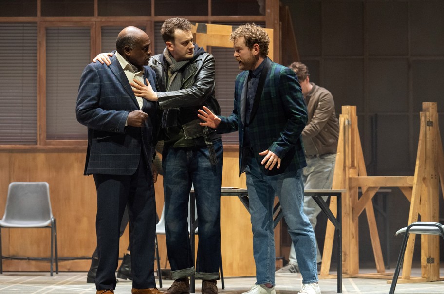 Cast members in English Touring Opera’s production of Pagliacci at Cambridge Corn Exchange. PHOTO: Richard Hubert Smith