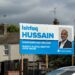Campaign posters showing suspended candidate Ishfaq Hussain as the Conservative choice remained on display across Peterborough on polling day. Picture: CambsNews